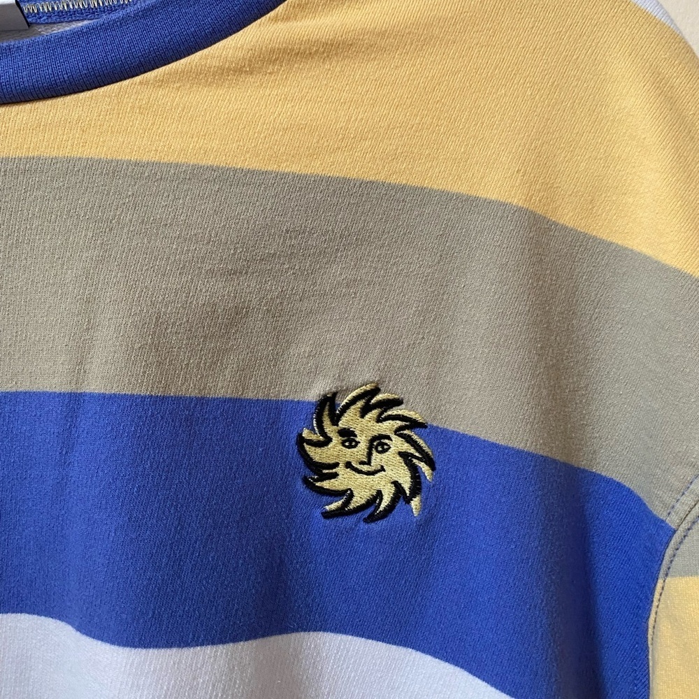 ZARA x Iñigo Studio Striped Oversized T-Shirt Blue Yellow XL - Picture 3 of 6
